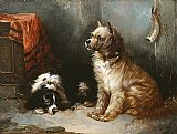 A Terrier and a King Charles Spaniel by George Armfield